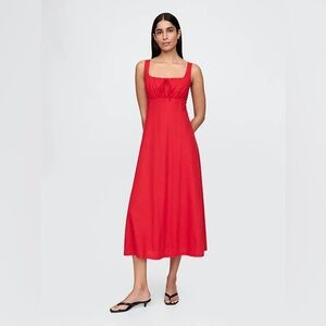 GAP Linen Blend Maxi Sun Dress Tomato Sauce Red Size XL New with Tags